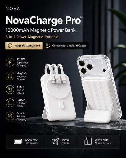 NovaCharge Pro™ Magnetic Power Bank